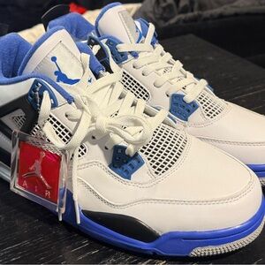 Jordan White and Blue Men's Sneakers JORDAN RETRO 4 MOTORSPORTS